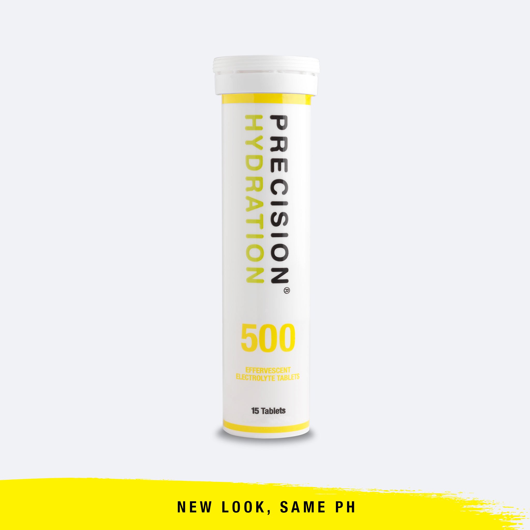 Tube of Precision Hydration 500 Electrolyte tabs.