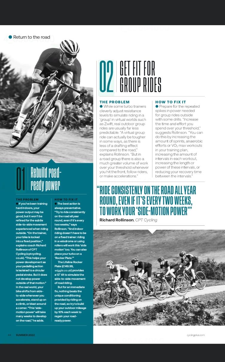 Return to road article in Cycling Plus.