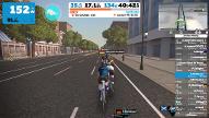 A screenshot of a Zwift ride during the covid pandemic.
