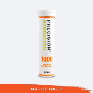 Tube of Precision Hydration 1000 Electrolyte tabs.