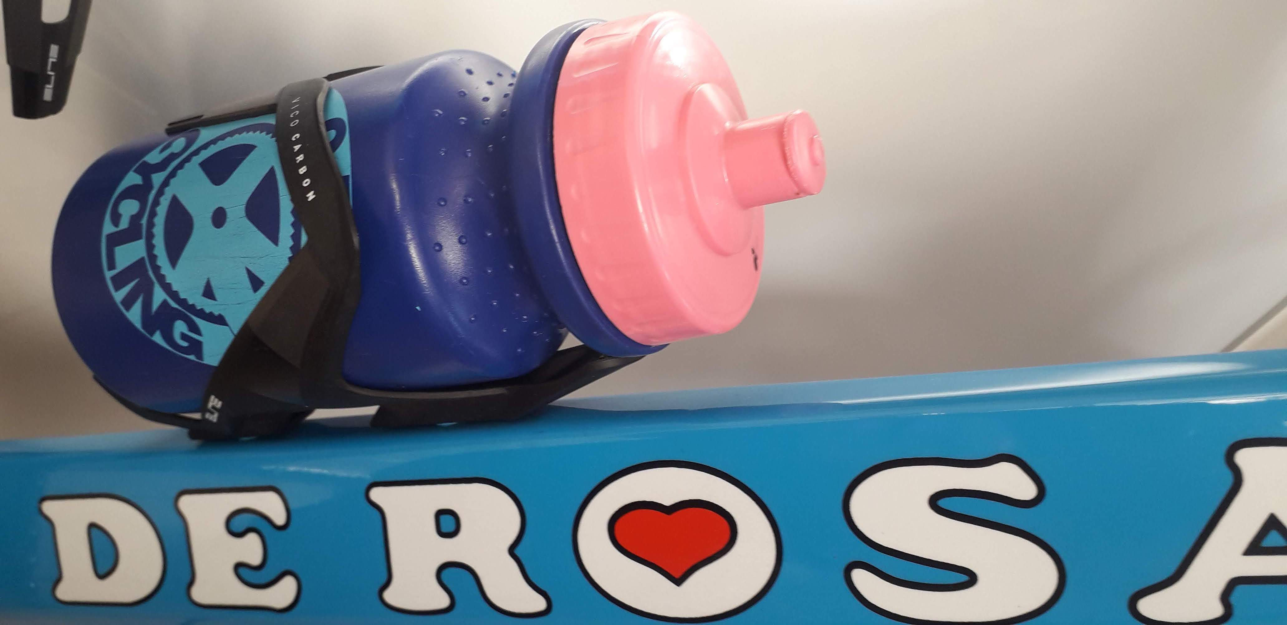 CPT Cycling hydration bottle mounted on a De Rosa road cycling frame.