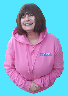 Debbie Gunson models the CPT Cycling Hoodie in pink.