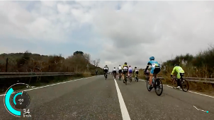 On board footage from a cycle race used to analyse tactics.